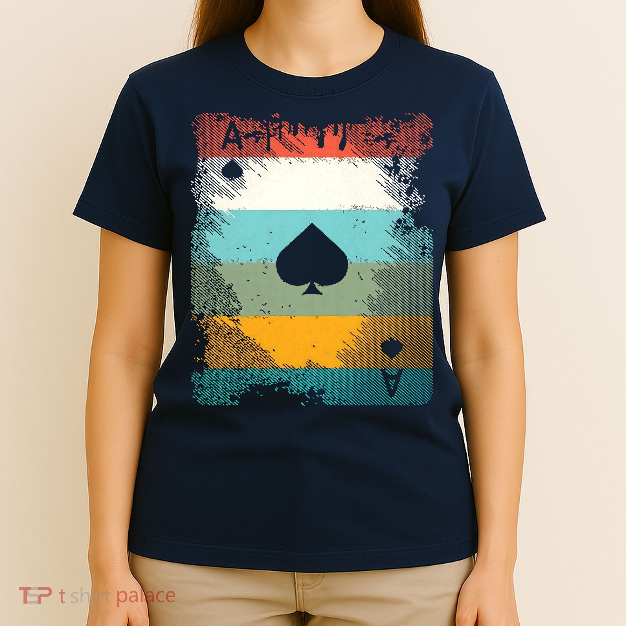 Vintage Poker Ace Of Spades Retro Cards T-Shirt