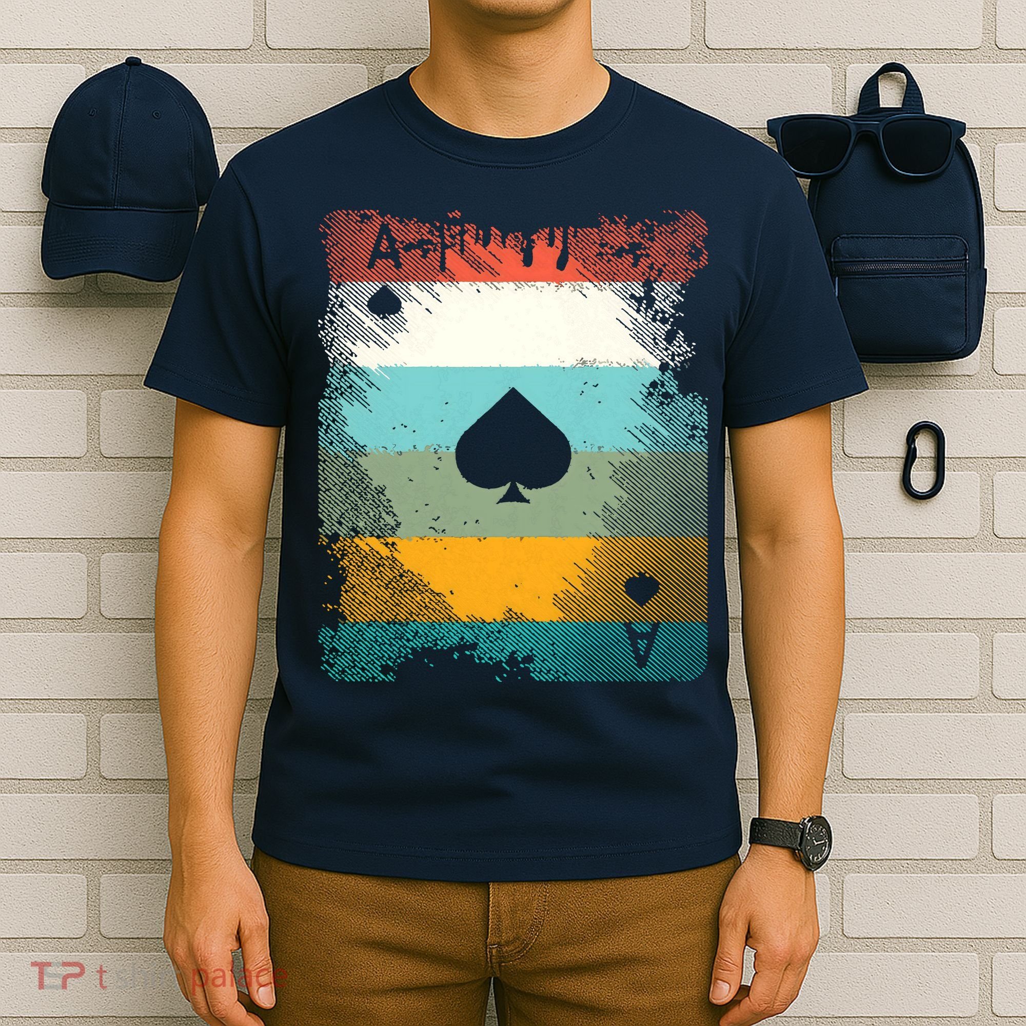 Vintage Poker Ace Of Spades Retro Cards T-Shirt