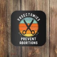 Vasectomies Prevent Abortions Retro Pro Choice Funny Novelty Coaster thumb 0