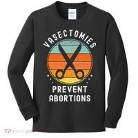 Vasectomies Prevent Abortions Retro Pro Choice Funny Novelty Kids Long Sleeve Shirt thumb 0