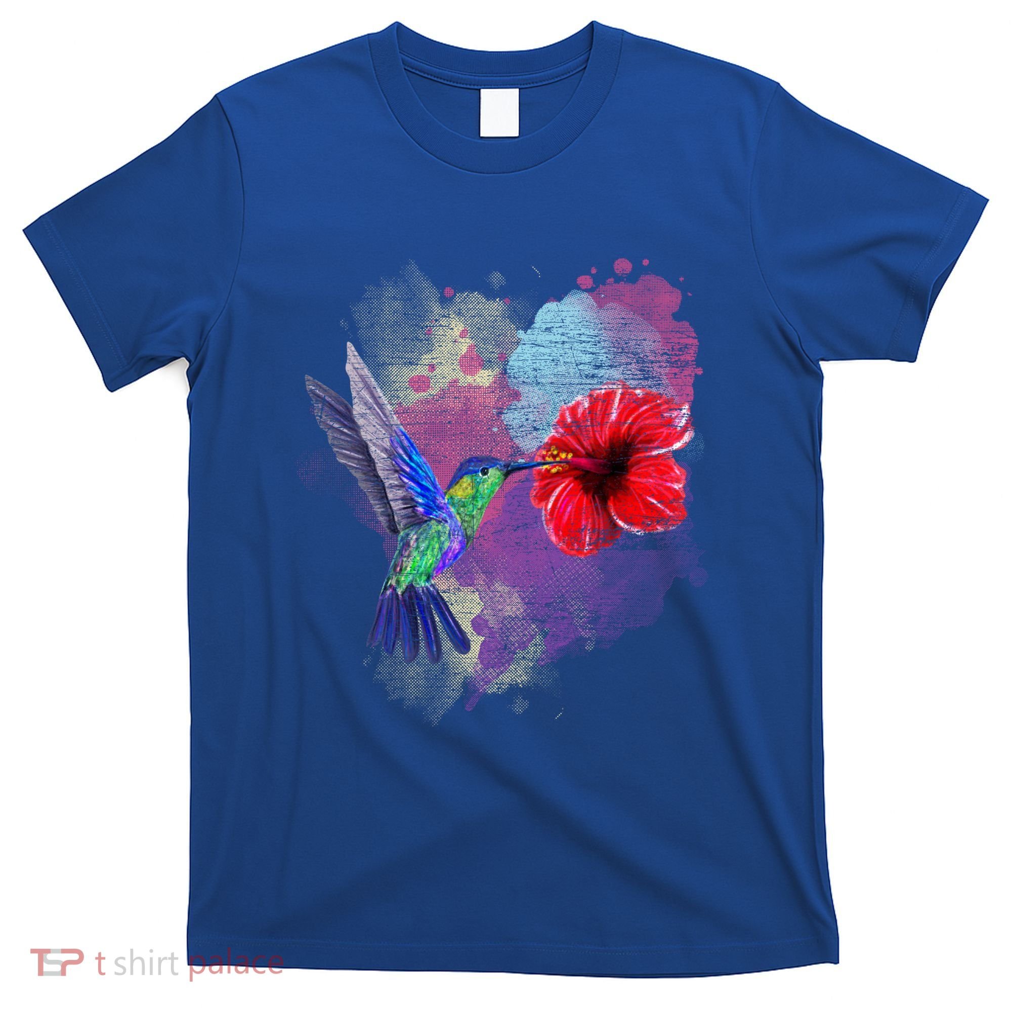 Vintage Pretty Bird Animal Hibiscus Flower Hummingbird Gift T-Shirt