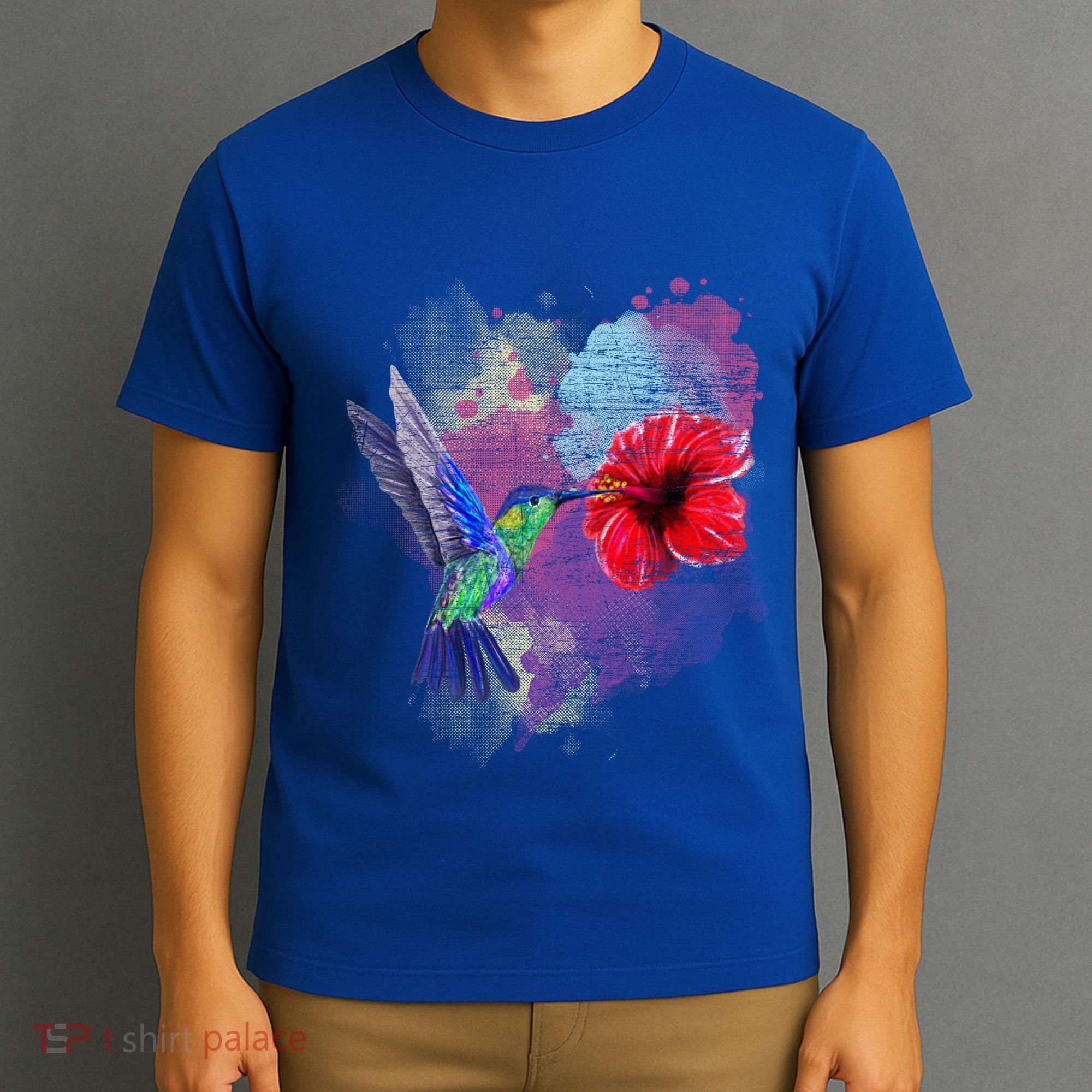 Vintage Pretty Bird Animal Hibiscus Flower Hummingbird Gift T-Shirt