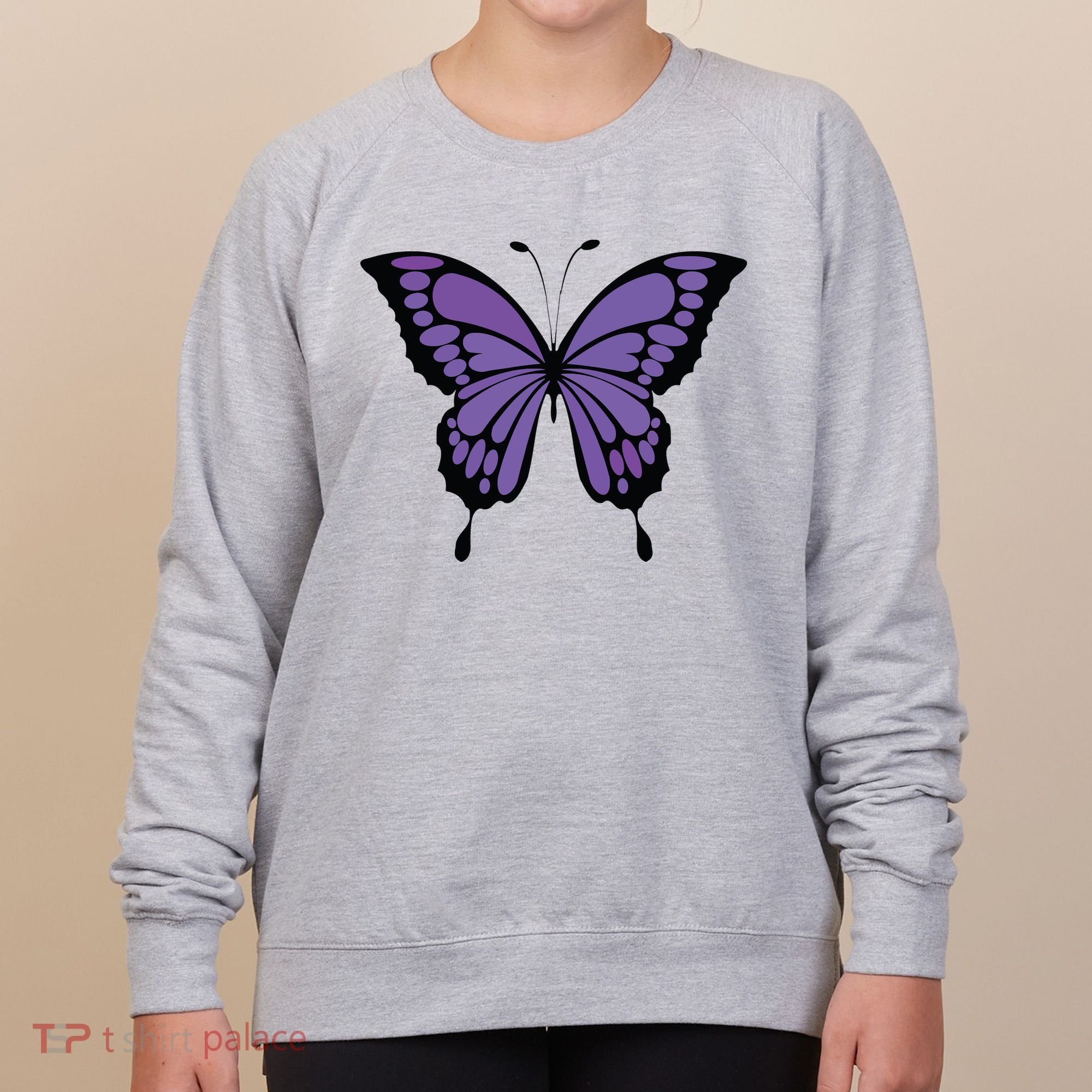 Vibrant Purple Butterfly Women's Sweatshirt