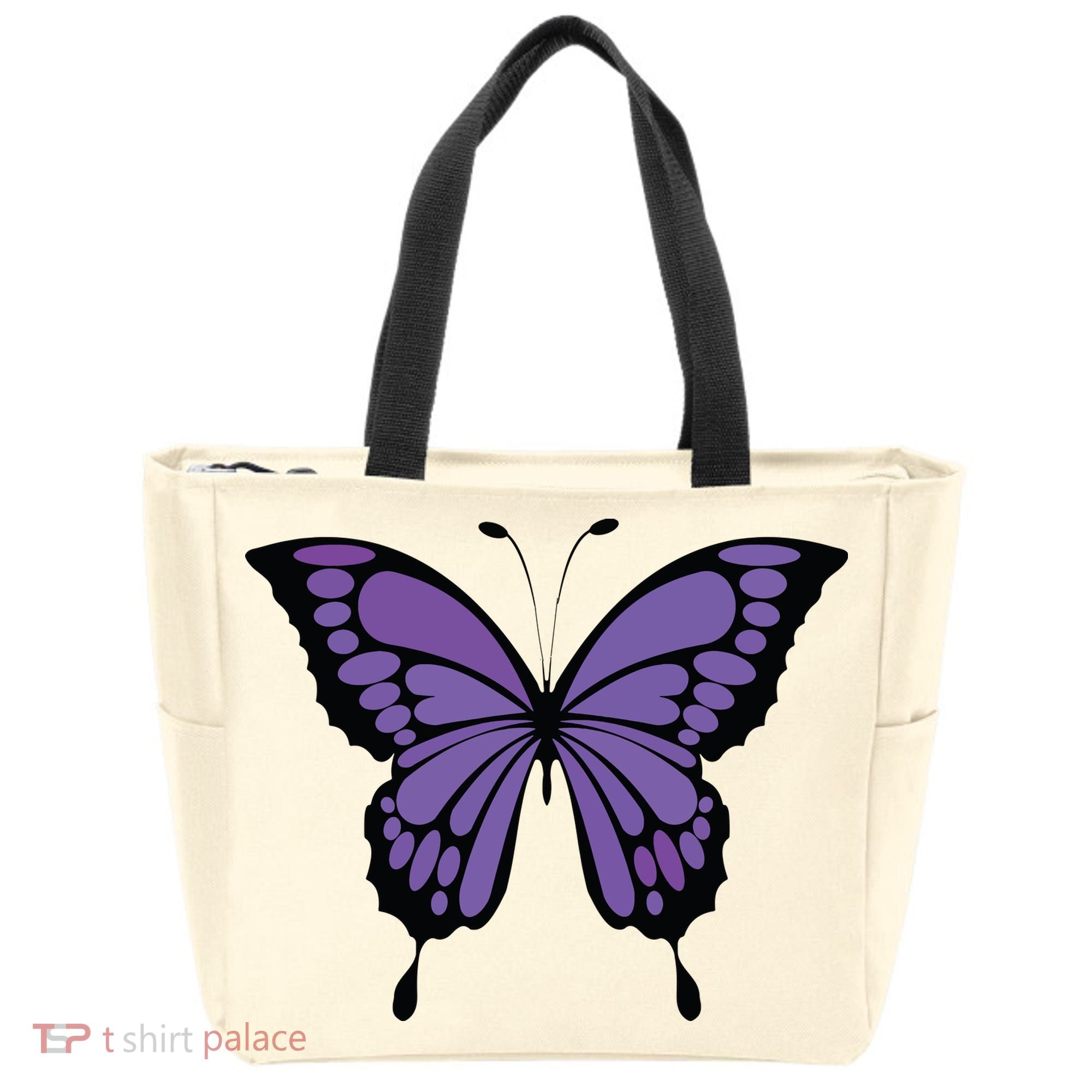 Vibrant Purple Butterfly Tote Bag