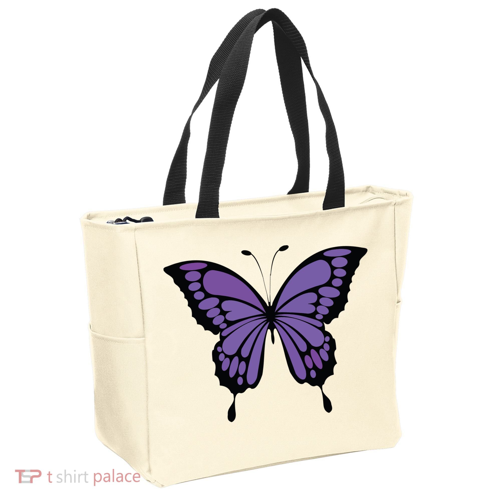 Vibrant Purple Butterfly Tote Bag