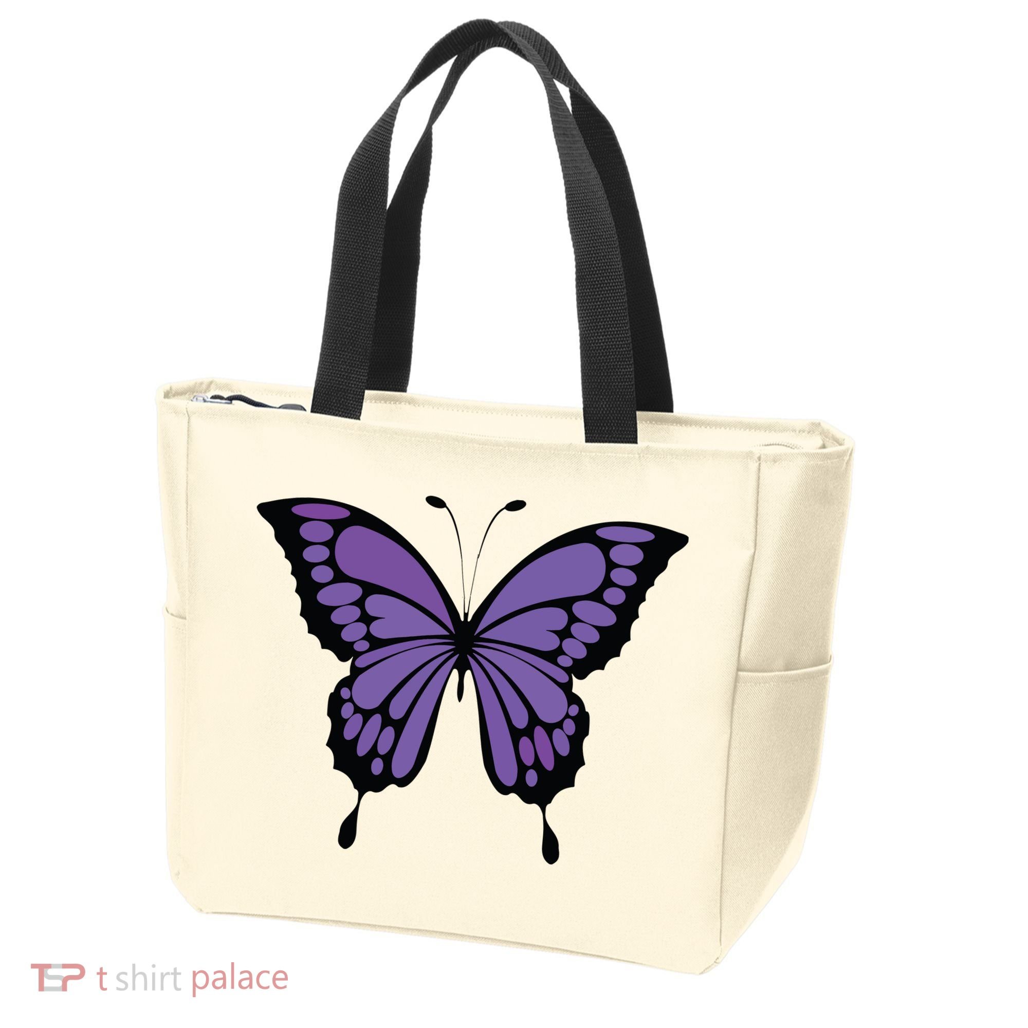 Vibrant Purple Butterfly Tote Bag