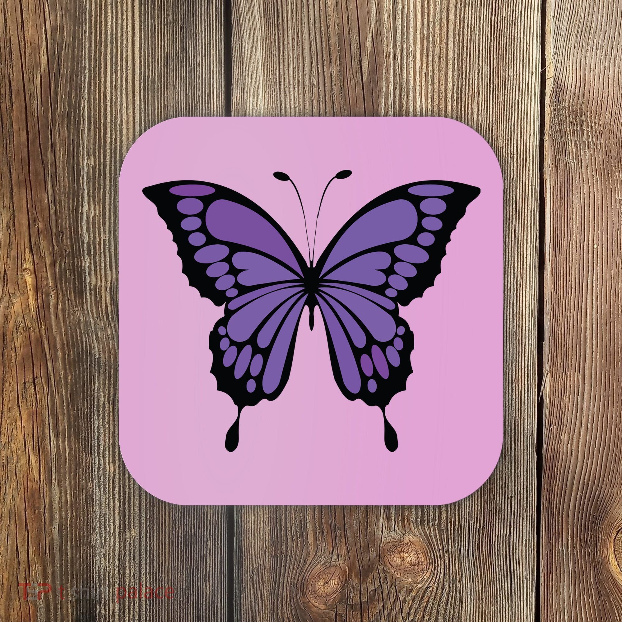 Vibrant Purple Butterfly Coaster