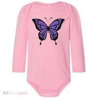 Vibrant Purple Butterfly Baby Long Sleeve Bodysuit thumb 0