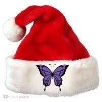 Vibrant Purple Butterfly Santa Hat thumb 0