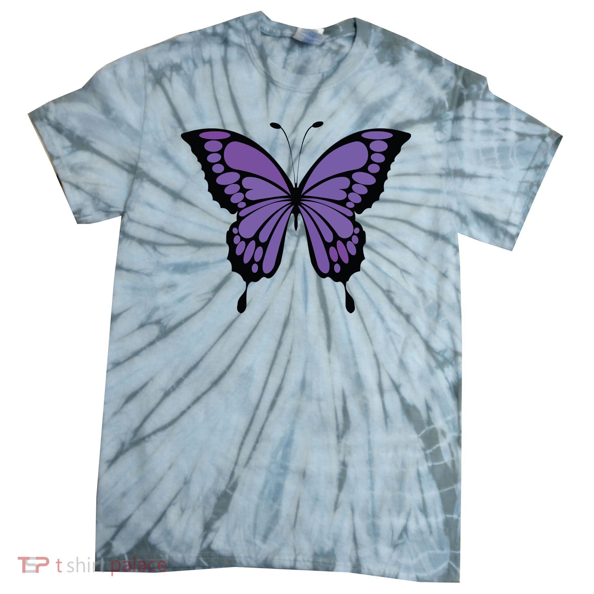 Vibrant Purple Butterfly Tie-Dye T-Shirt