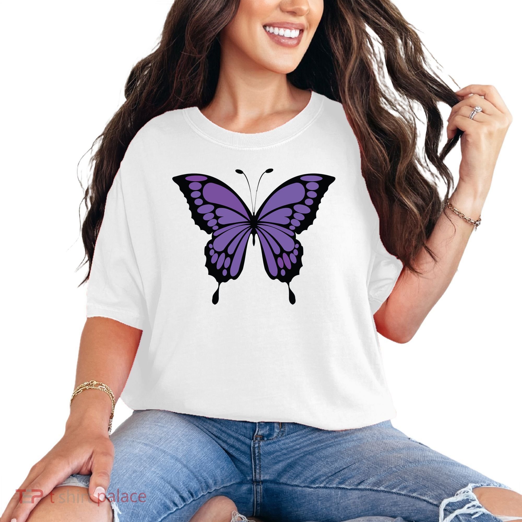 Vibrant Purple Butterfly Comfort Colors T-Shirt