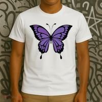 Vibrant Purple Butterfly T-Shirt thumb 3