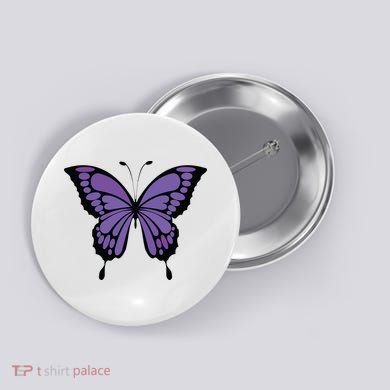 Vibrant Purple Butterfly Button