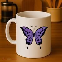 Vibrant Purple Butterfly Coffee Mug thumb 4