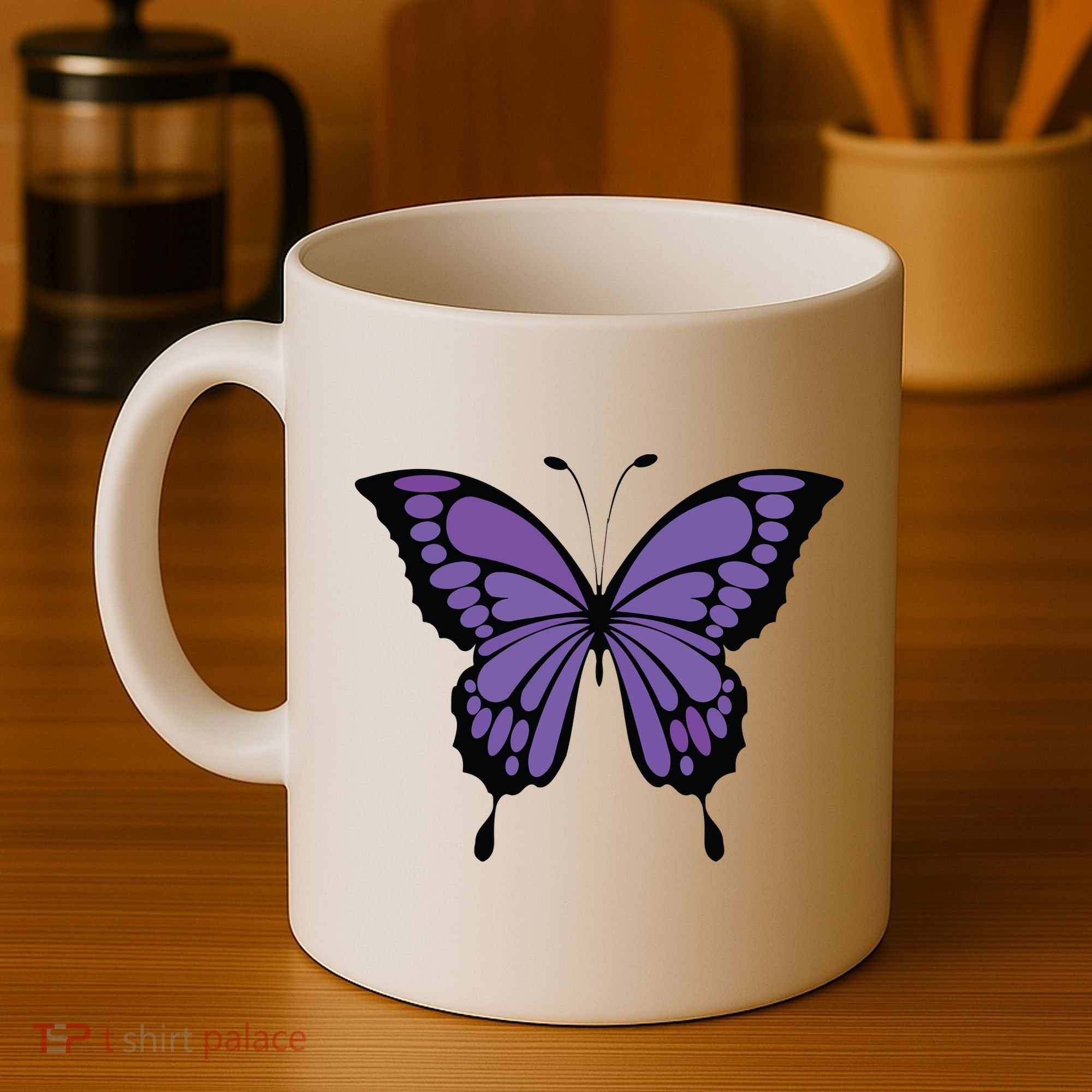 Vibrant Purple Butterfly Coffee Mug