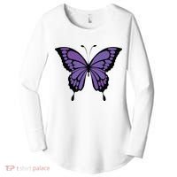 Vibrant Purple Butterfly Women's Perfect Tri Tunic Long Sleeve Shirt thumb 0