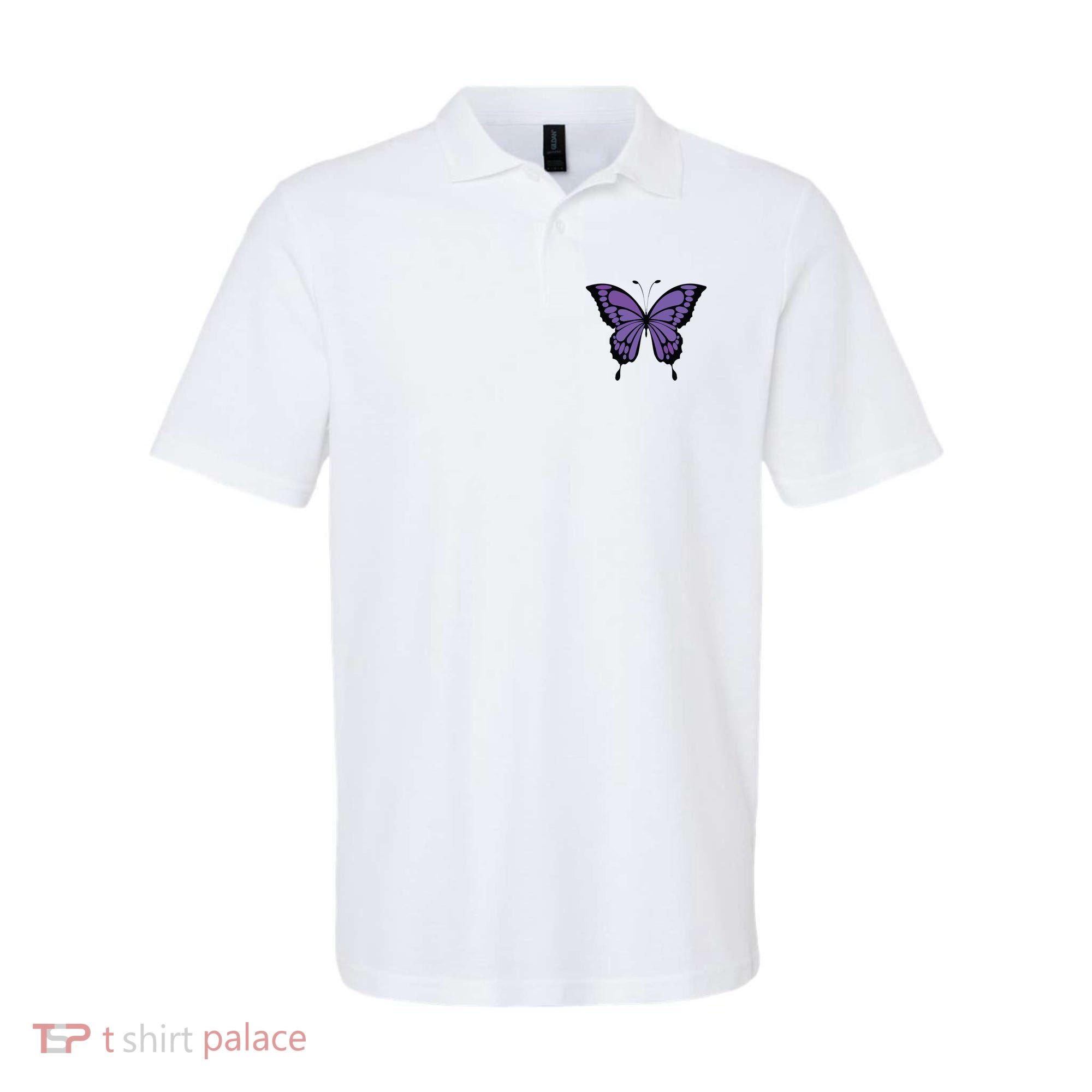 Vibrant Purple Butterfly Polo