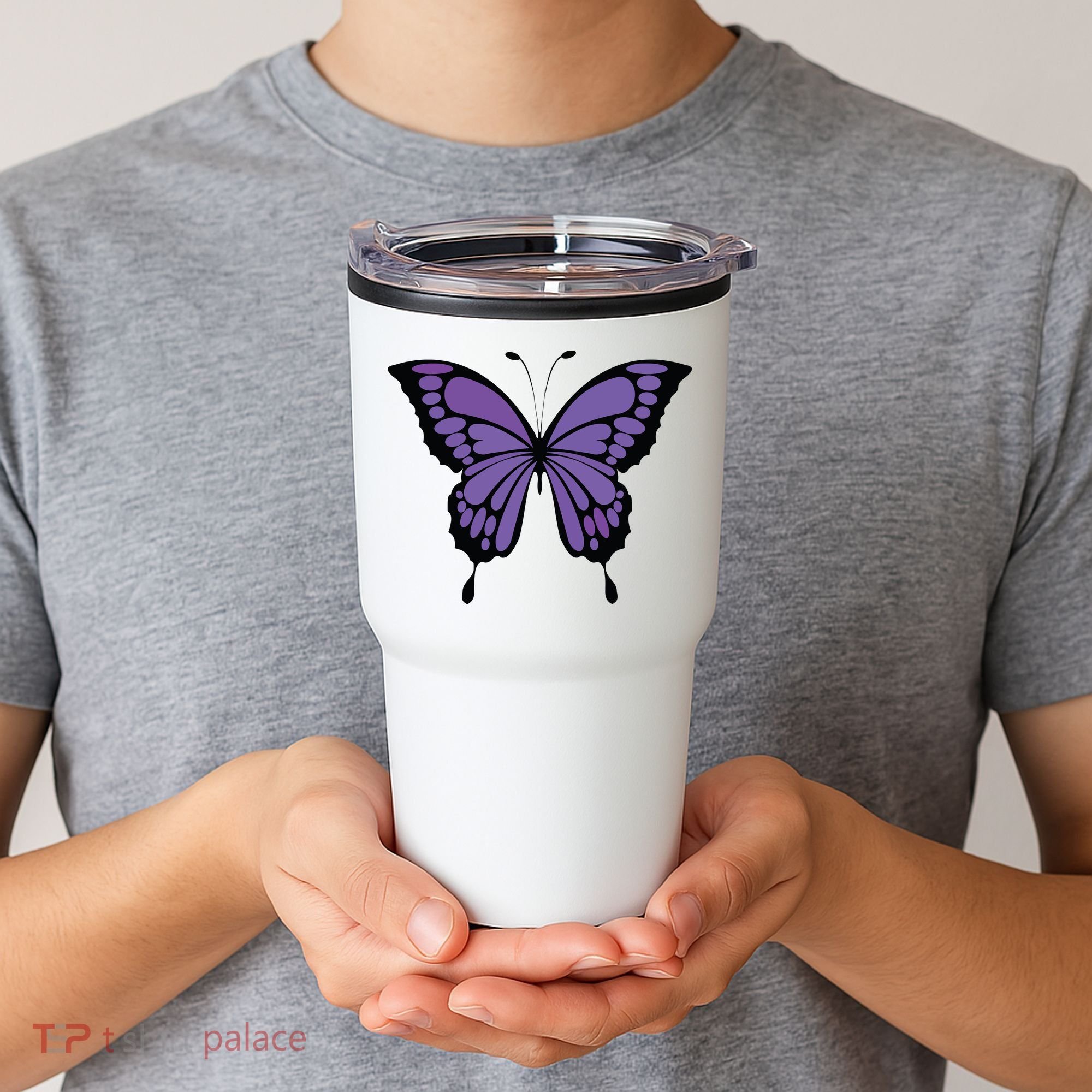 Vibrant Purple Butterfly Tumbler