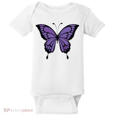 Vibrant Purple Butterfly Baby Bodysuit