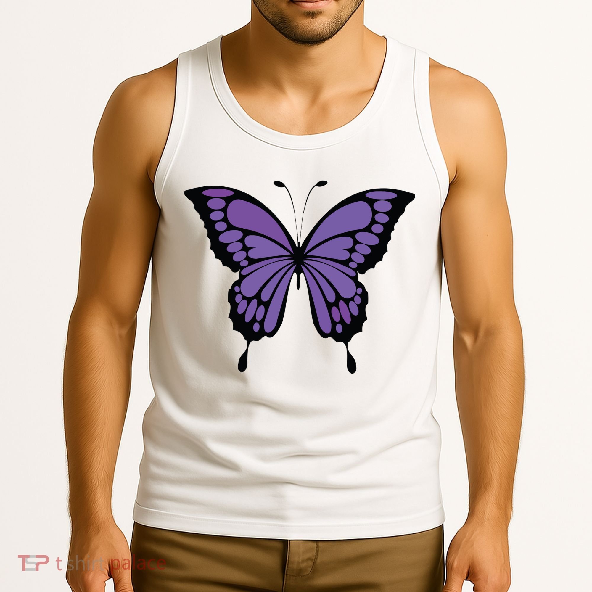 Vibrant Purple Butterfly Tank Top
