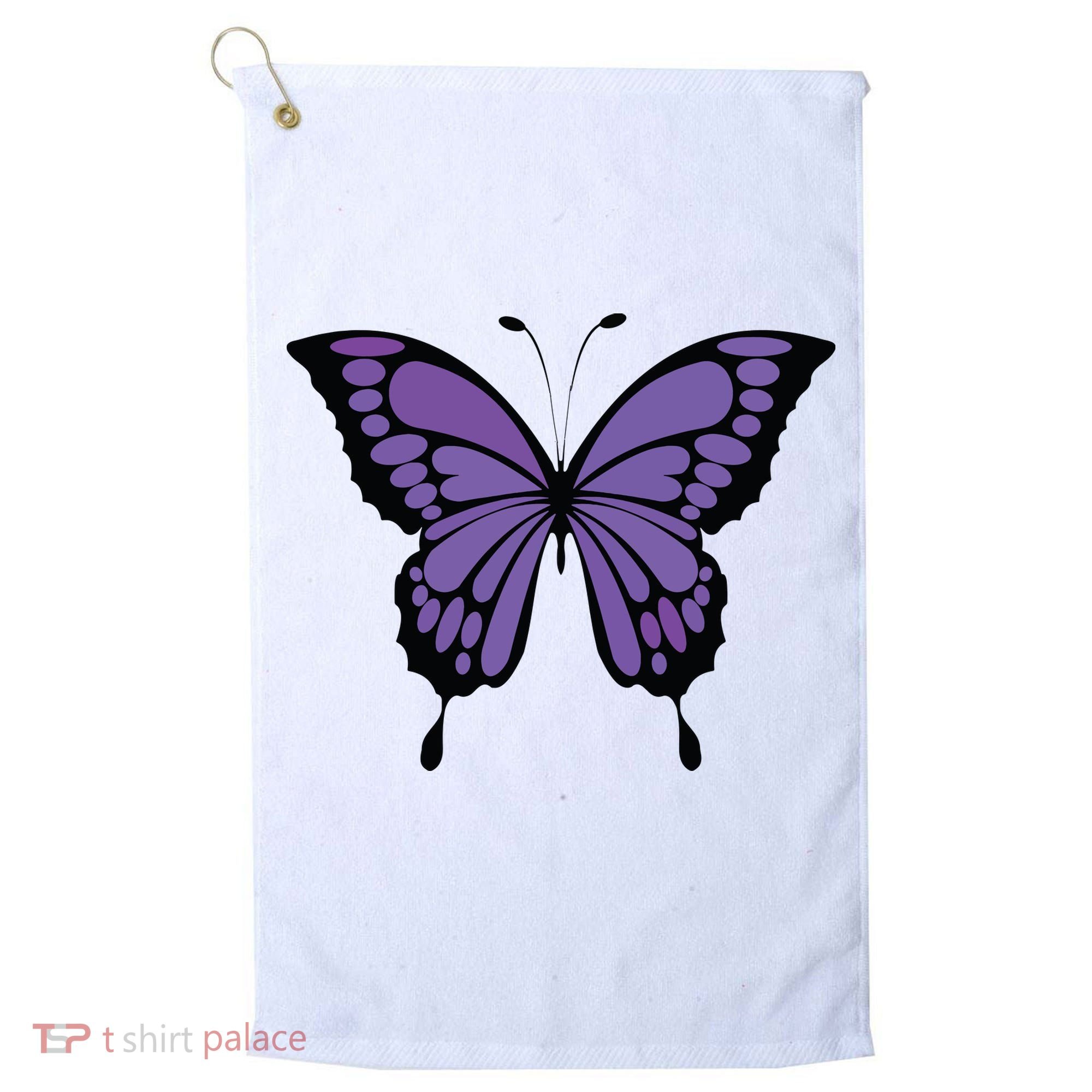 Vibrant Purple Butterfly Golf Towel
