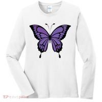 Vibrant Purple Butterfly Women's Long Sleeve Shirt thumb 0