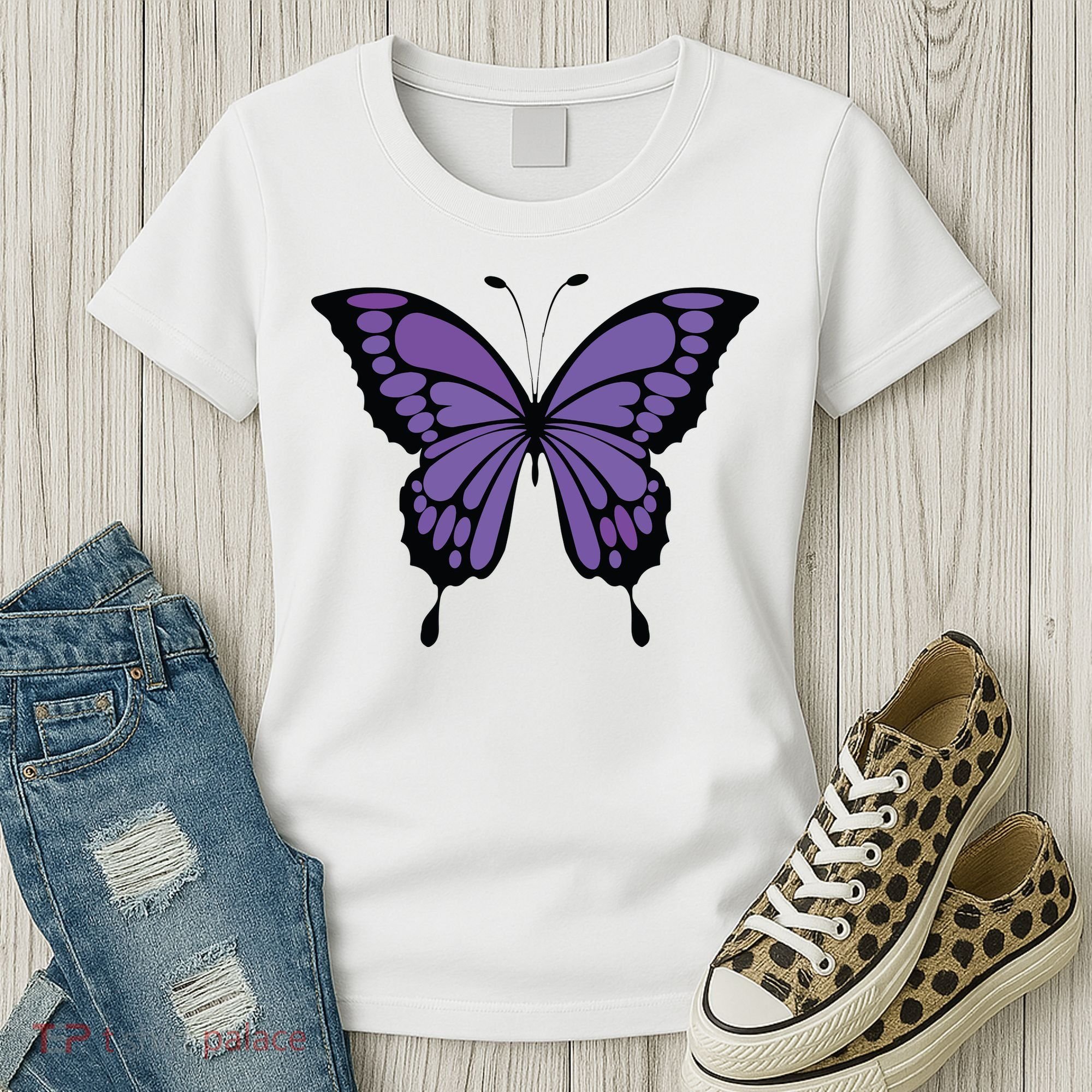 Vibrant Purple Butterfly Women's T-Shirt