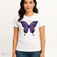 Vibrant Purple Butterfly Women's T-Shirt thumb 4