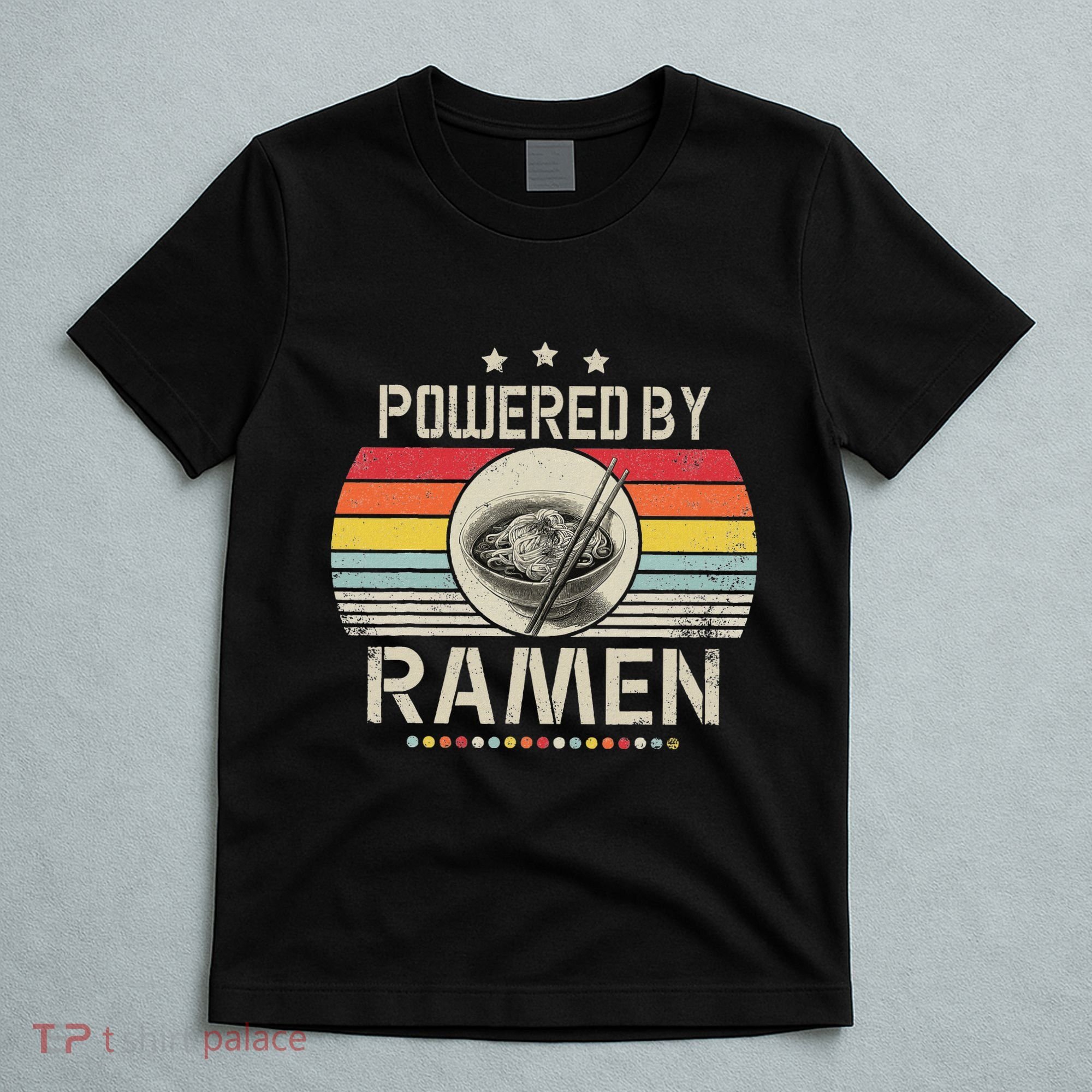 Vintage Powered By Ramen Japanese Love Anime Noodles T-Shirt