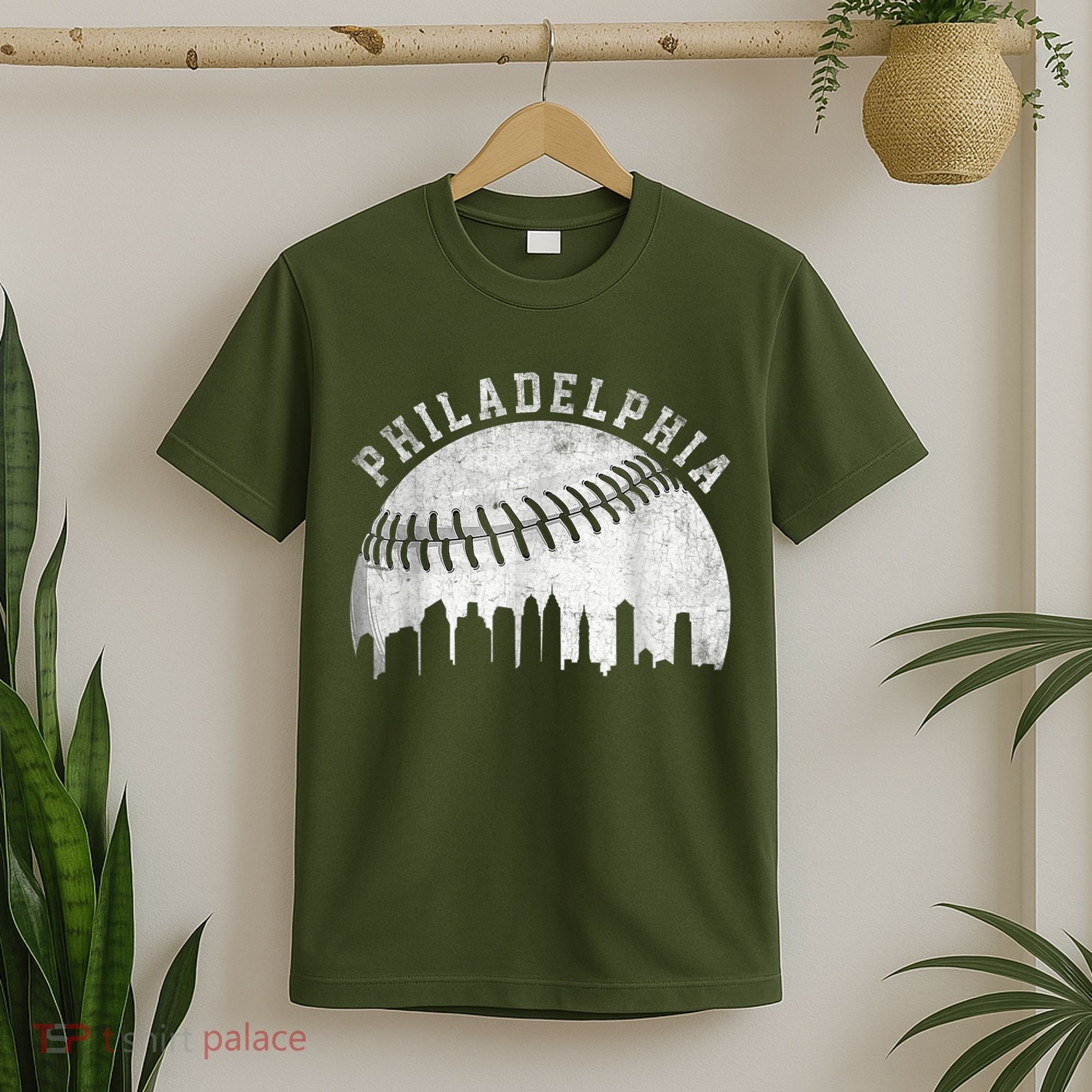 Vintage Philadelphia Baseball Skyline Retro Philly Cityscap T-Shirt