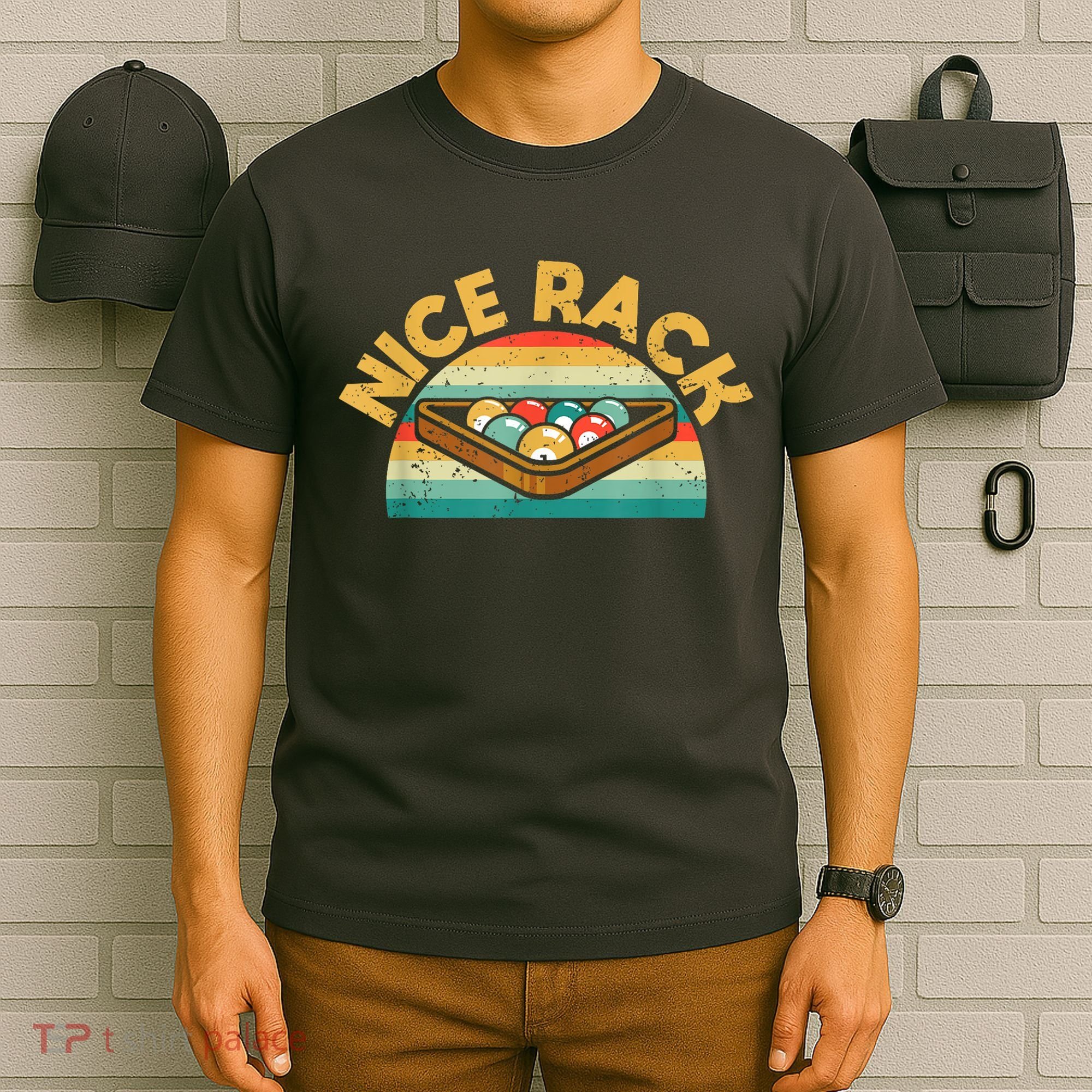 Vintage Pool Balls Billiard Nice Rack Funny Billiards Player Gift T-Shirt