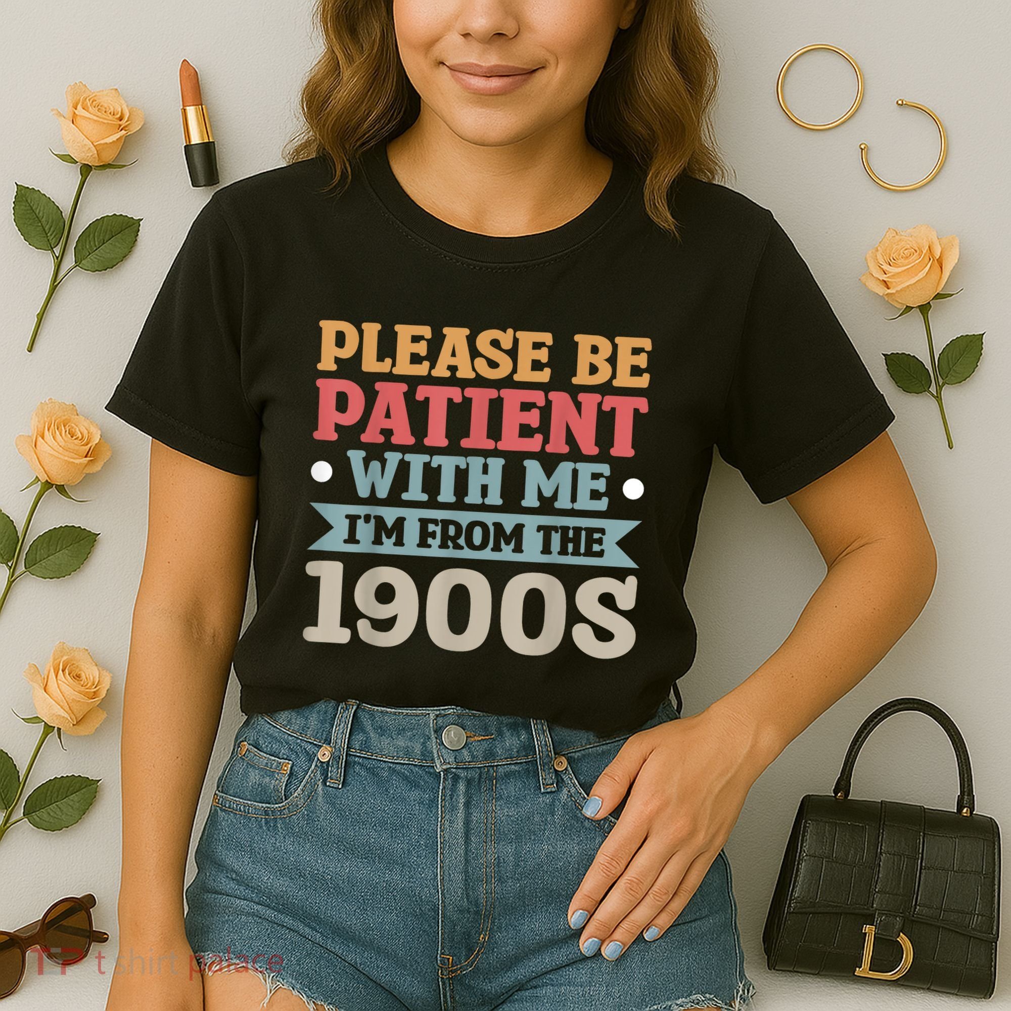 Vinatge Please Be Patient With Me Im From The 1900s Gift Comfort Colors Boxy T-Shirt