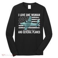 Veteran Pilot B17 Heavy Bomber WW2 Plane Aircraft USA Flag Long Sleeve Shirt thumb 0