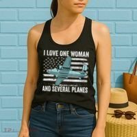 Veteran Pilot B17 Heavy Bomber WW2 Plane Aircraft USA Flag Women's Tank Top thumb 2