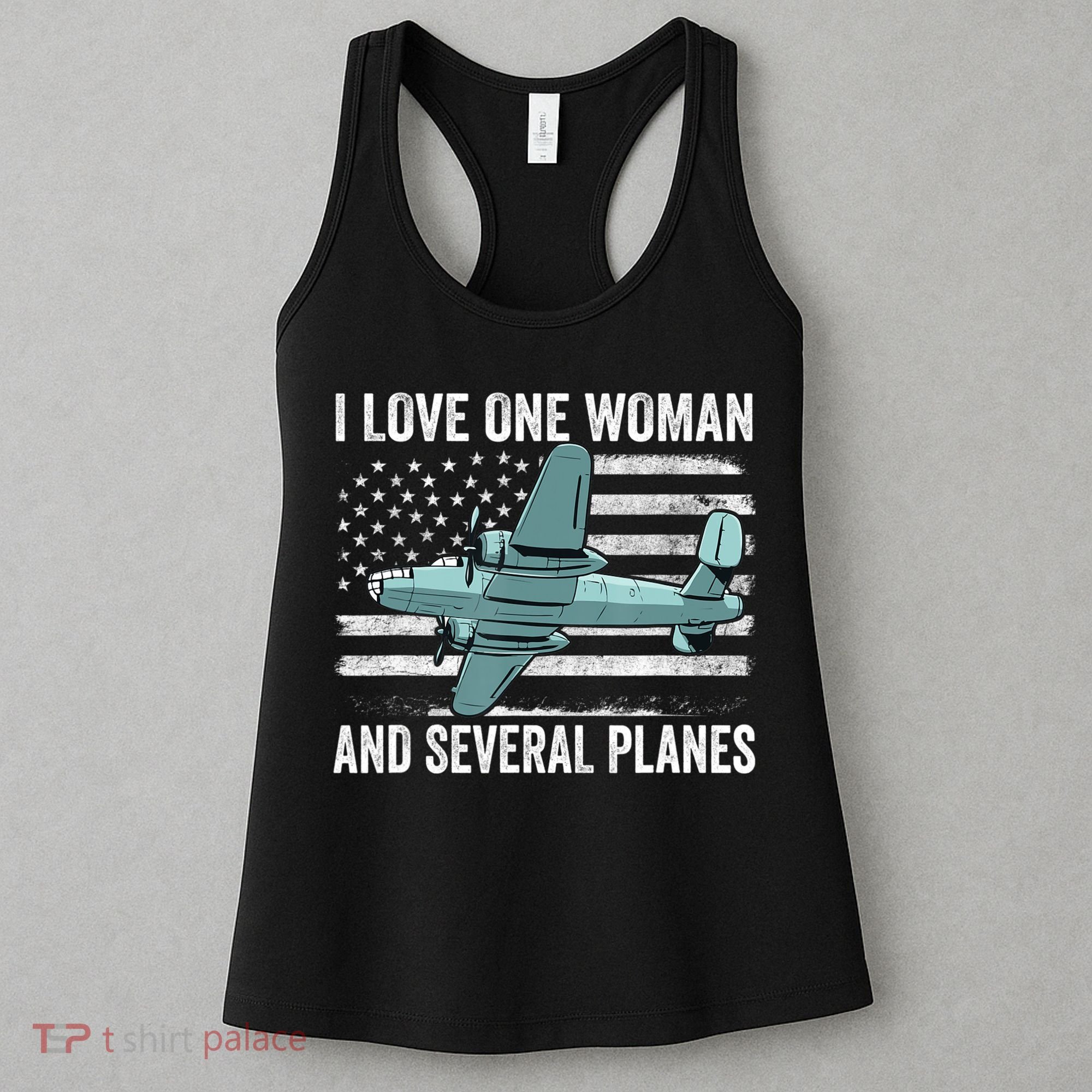Veteran Pilot B17 Heavy Bomber WW2 Plane Aircraft USA Flag Women's Tank Top