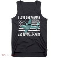 Veteran Pilot B17 Heavy Bomber WW2 Plane Aircraft USA Flag Tank Top thumb 0