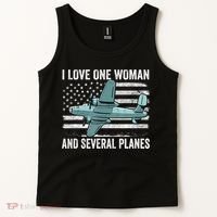 Veteran Pilot B17 Heavy Bomber WW2 Plane Aircraft USA Flag Tank Top thumb 2