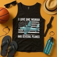Veteran Pilot B17 Heavy Bomber WW2 Plane Aircraft USA Flag Tank Top thumb 4