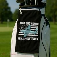Veteran Pilot B17 Heavy Bomber WW2 Plane Aircraft USA Flag Golf Towel thumb 2