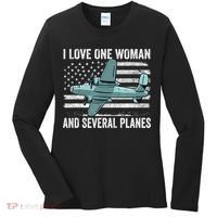 Veteran Pilot B17 Heavy Bomber WW2 Plane Aircraft USA Flag Women's Long Sleeve Shirt thumb 0