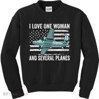 Veteran Pilot B17 Heavy Bomber WW2 Plane Aircraft USA Flag Kids Sweatshirt thumb 0