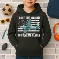 Veteran Pilot B17 Heavy Bomber WW2 Plane Aircraft USA Flag Kids Hoodie thumb 2