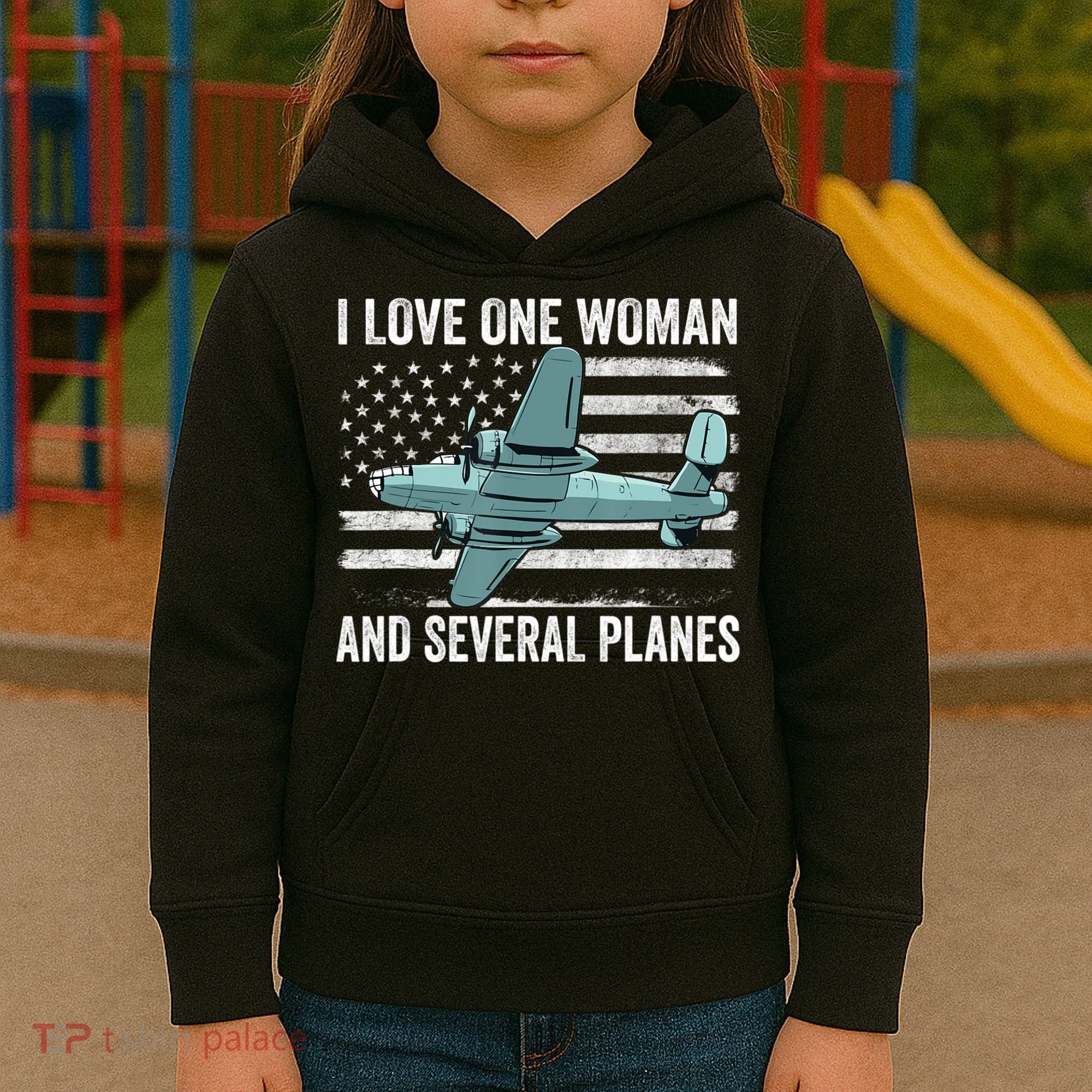 Veteran Pilot B17 Heavy Bomber WW2 Plane Aircraft USA Flag Kids Hoodie