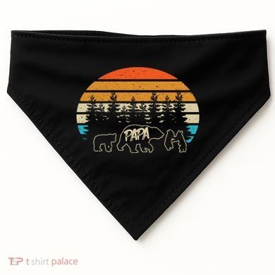 Vintage Papa Bear With Three Cute Bear Cubs Gift USA-Made Doggie Bandana
