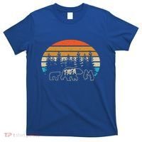 Vintage Papa Bear With Three Cute Bear Cubs Gift T-Shirt thumb 0