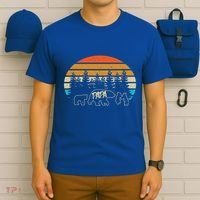 Vintage Papa Bear With Three Cute Bear Cubs Gift T-Shirt thumb 6