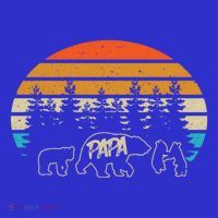 Vintage Papa Bear With Three Cute Bear Cubs Gift T-Shirt thumb 7