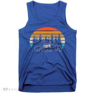 Vintage Papa Bear With Three Cute Bear Cubs Gift Tank Top