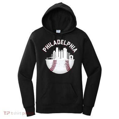 Vintage Philadelphia Baseball Retro Skyline Women's Hoodie