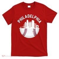 Vintage Philadelphia Baseball Retro Skyline T-Shirt thumb 0